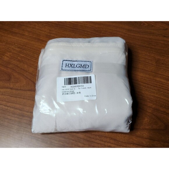 HXLGMD Beige Foldable Nylon Tote Bag For Women With Zippered Pockets 16 X 16 - Picture 10 of 11